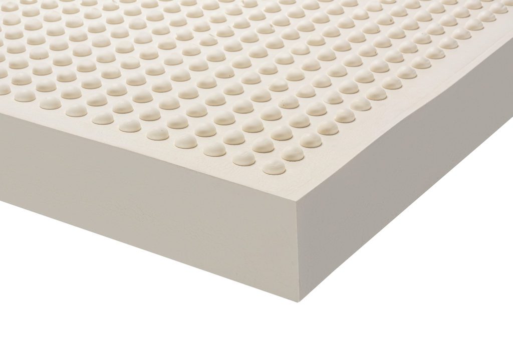 Natural latex mattress with bubbles surface to massage the body. 